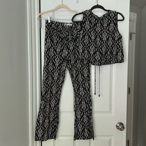 Zara matching set, sleeveless top and flare pants, size small, perfect condition